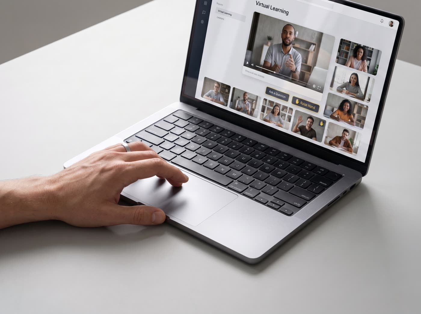 Virtual classroom on a laptop