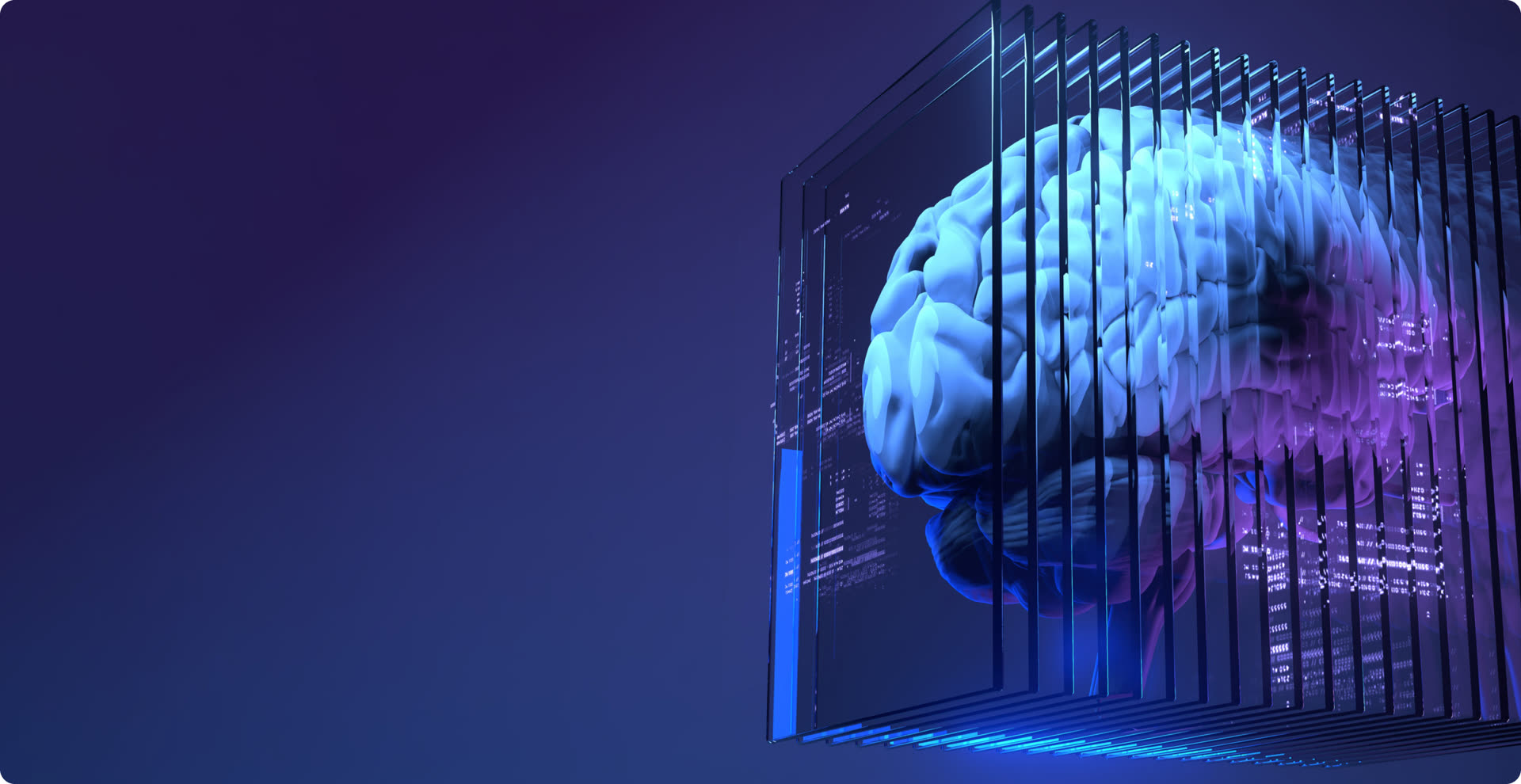 Layered glass brain visualization