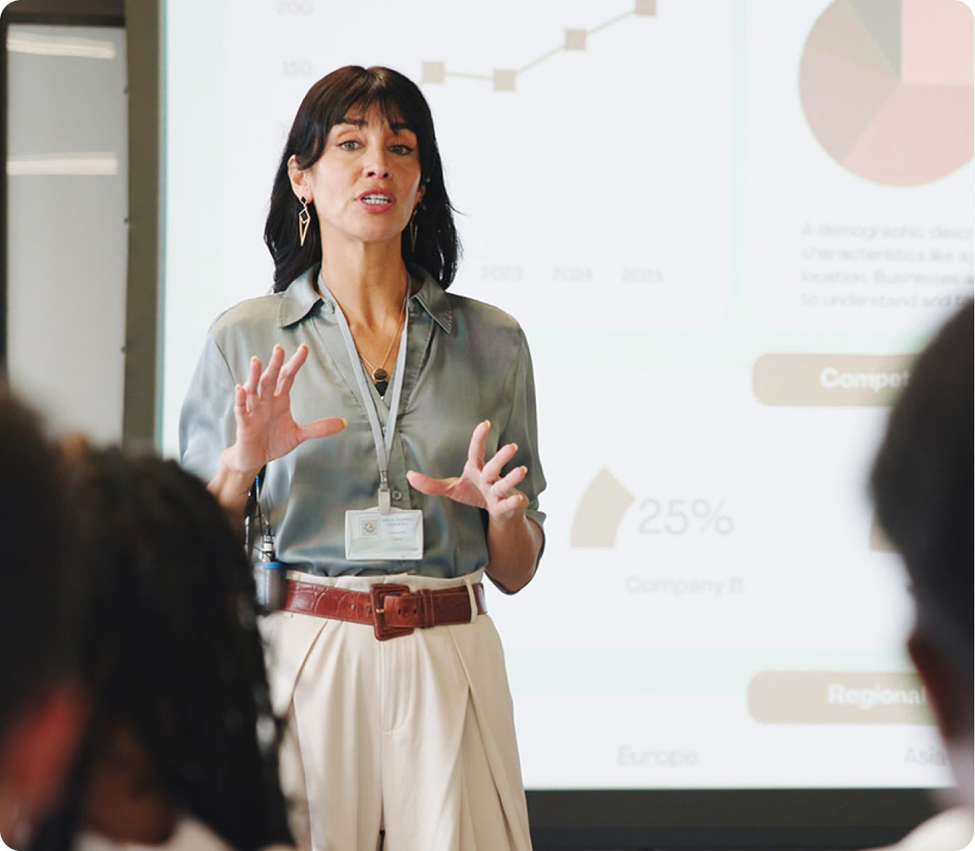 Instructor presenting to a seminar